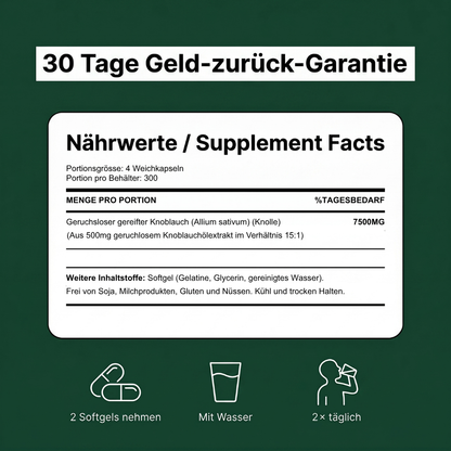 Gereifte Knoblauch-Softgels Geruchlose