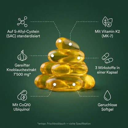 Gereifte Knoblauch-Softgels Geruchlose